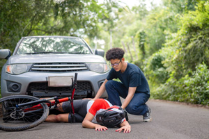 Car accident with bike rider